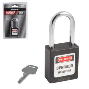 CANDADO DE BLOQUEO NEGRO 38MM (CAJA C/10 PZAS - PRECIO X PIEZA)