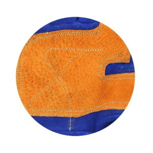 GUANTE SOLDADOR AZUL C/ REFUERZO DE PIEL EN PALMA (Precio x par - Empaque c/25 pares) - Image 2