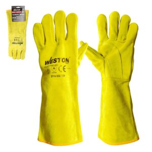 GUANTE SOLDADOR AMARILLO C/ REF. EN PALMA, USO INDUSTRIAL TIPO A 16"