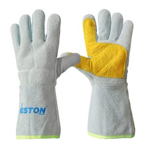 GUANTE SOLDADOR GRIS C/ REFUERZO DE PIEL EN PALMA (Precio x par - Empaque c/25 pares)