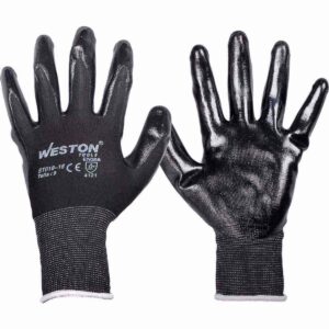 GUANTE NYLON C/NITRILO NORMAL 13G NEGRO TALLA 9 (Precio x par - Empaque c/10 pares)