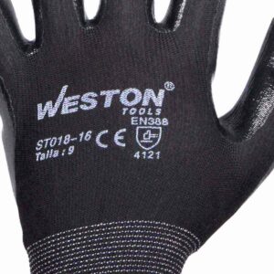 GUANTE NYLON C/NITRILO NORMAL 13G NEGRO TALLA 9 (Precio x par - Empaque c/10 pares) - Image 2
