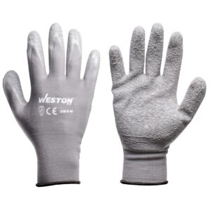 GUANTE LATEX ARRUGA EN PALMA 13G (Precio x par - Empaque c/10 pares)