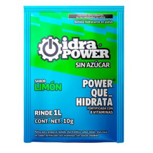 IDRAPOWER LIMON SIN AZUCAR 10 GR/ 1LT REND (Caja c/10 piezas - Precio x Pieza)